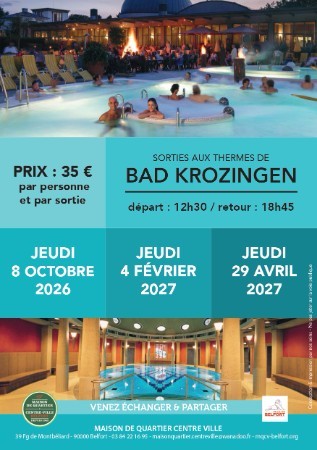 Maison de Quartier Centre‑Ville Belfort – Sorties aux thermes 2026-2027 Actualité MQCV Belfort – Sorties aux thermes 2026-2027